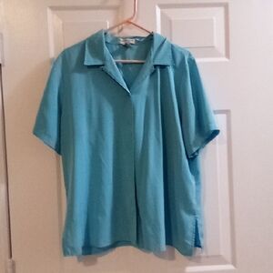 Notations Men's Teal Casual Button Down Shirt